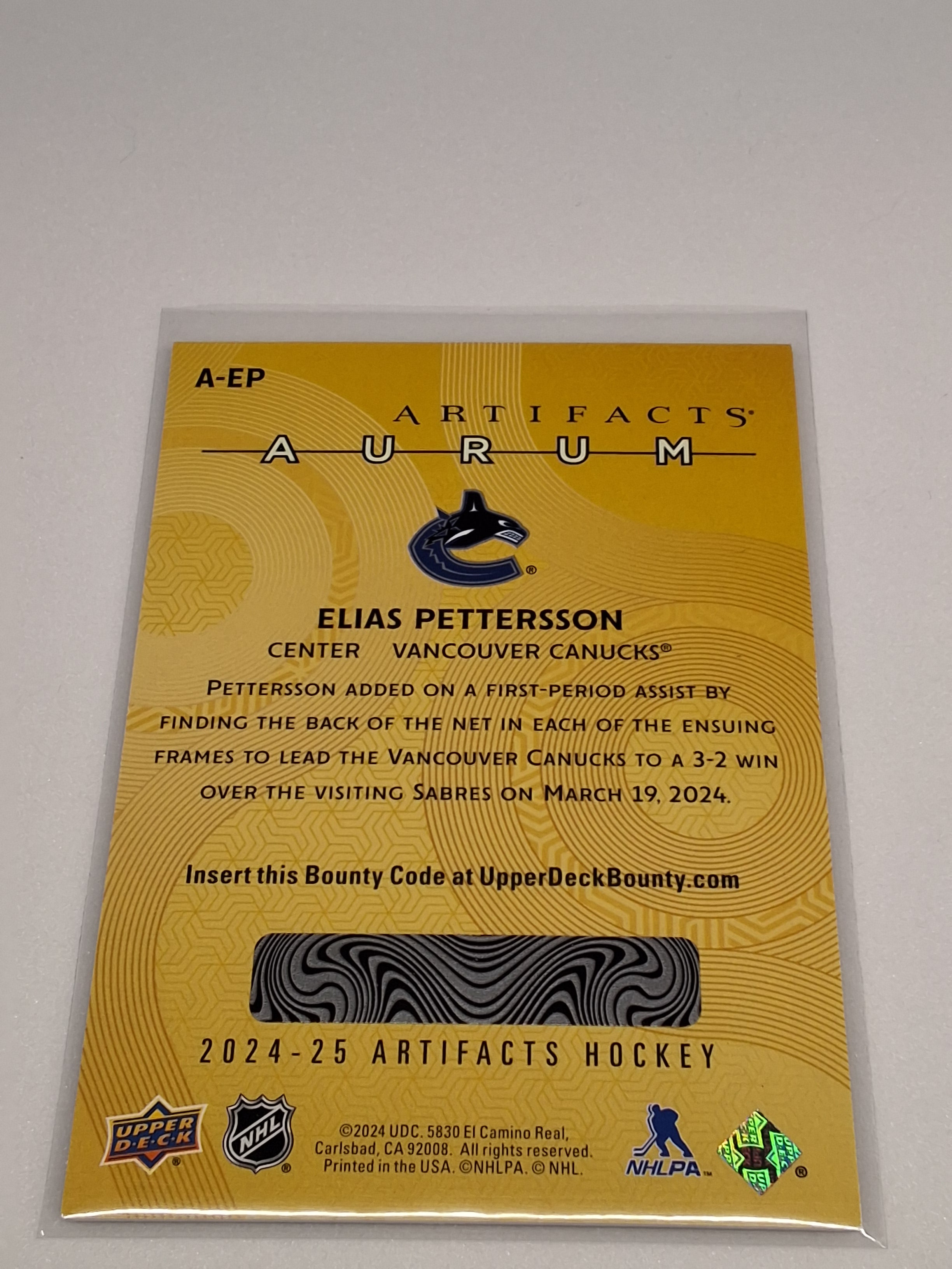 Elias Pettersson 24-25 Aurum Artifacts