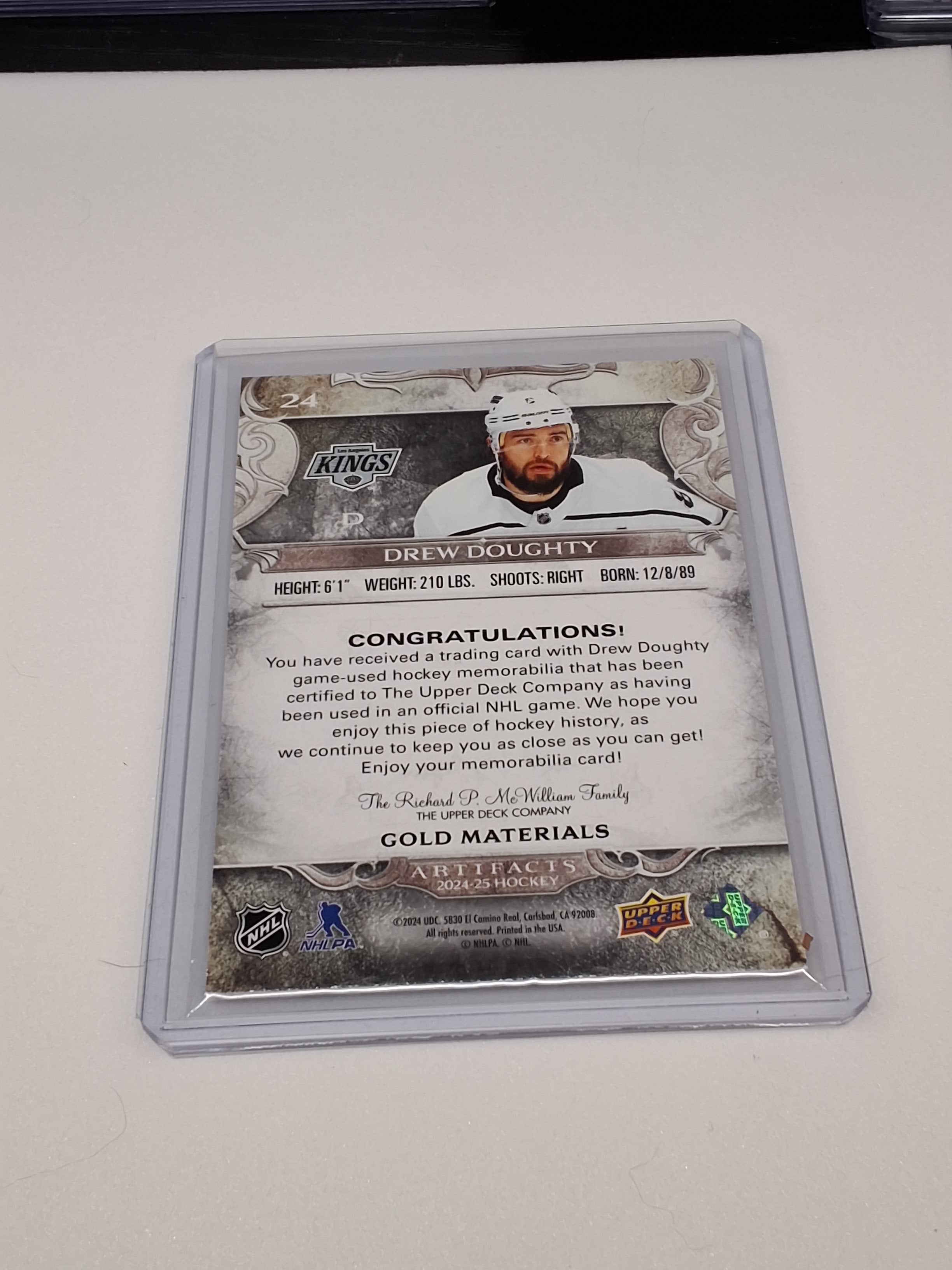 Drew Doughty Artifacts 24-25 (005/229, Relic)